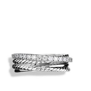 David Yurman Crossover Ring with diamonds